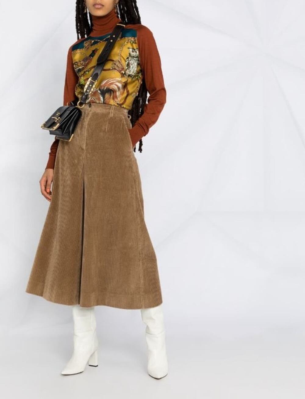 Dolce & Gabbana Corduroy Pants Culotte Trouser Wide Leg Tan Brown Women’s Size 4